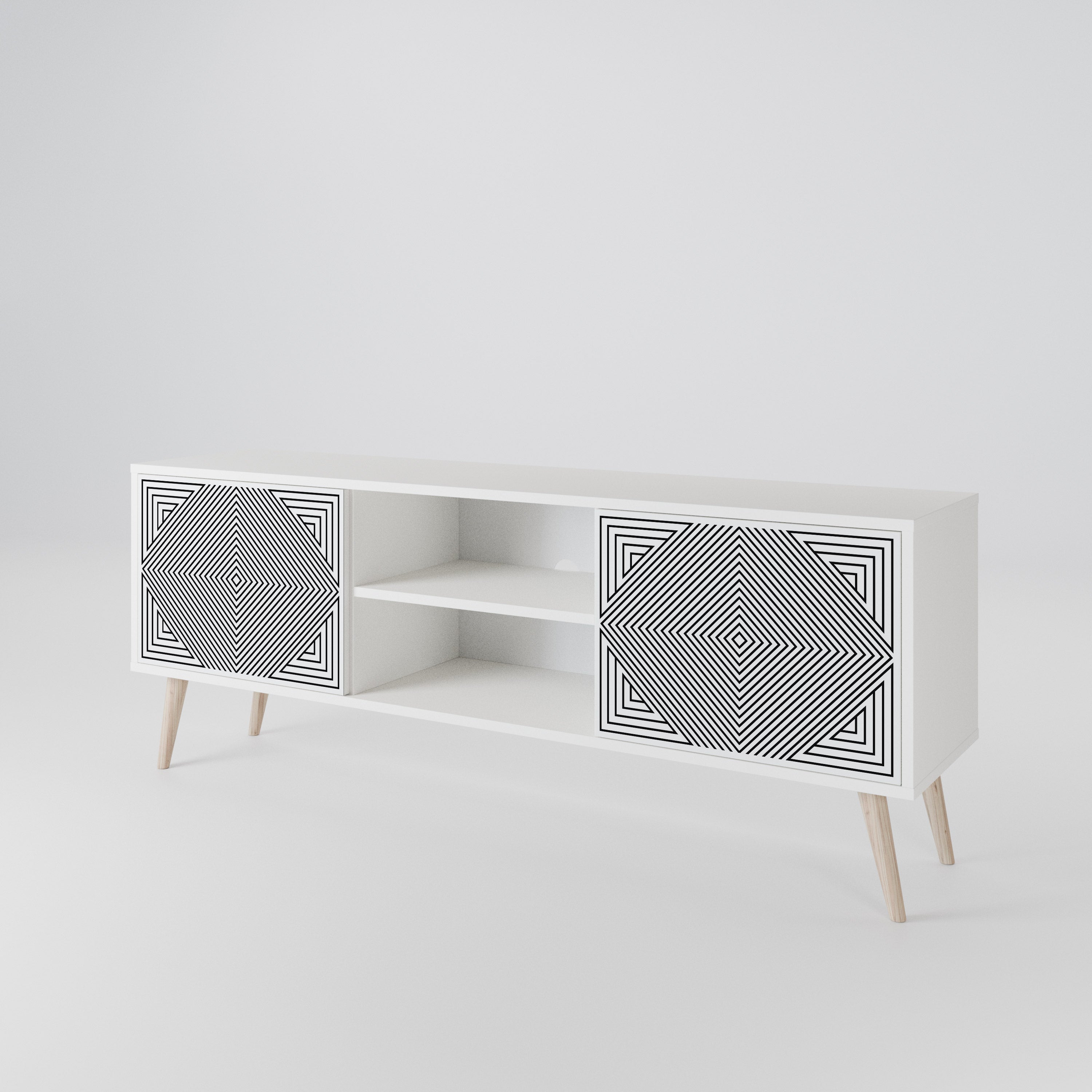 POLYGON ILLUSION Dvoudveřový TV stolek