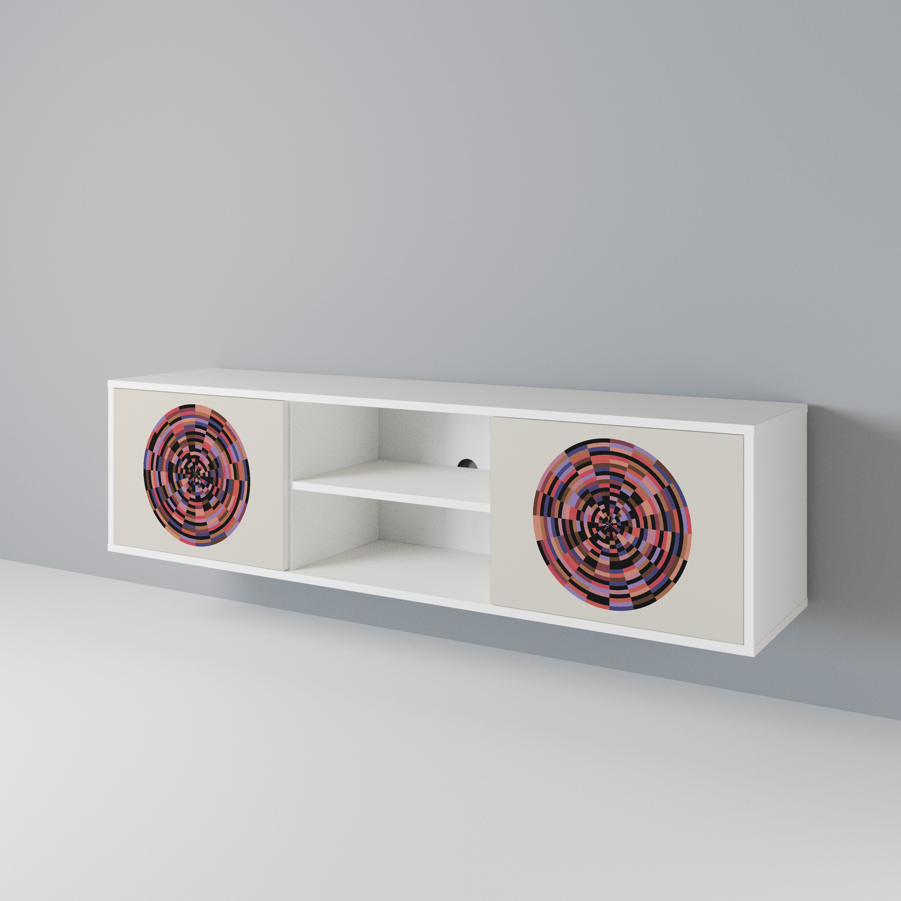 BROWN CIRCLES Dvoudveřový TV stolek