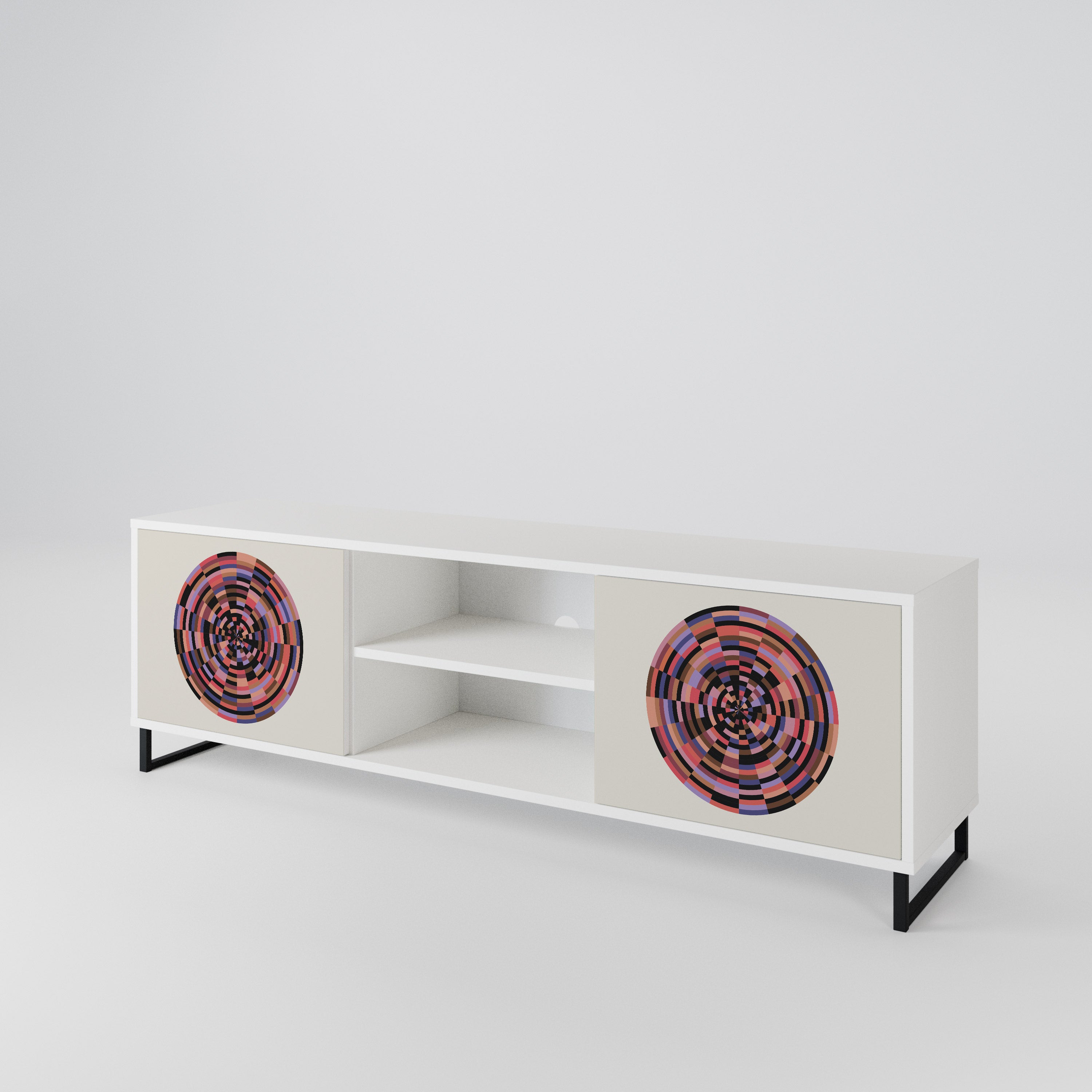 BROWN CIRCLES Dvoudveřový TV stolek