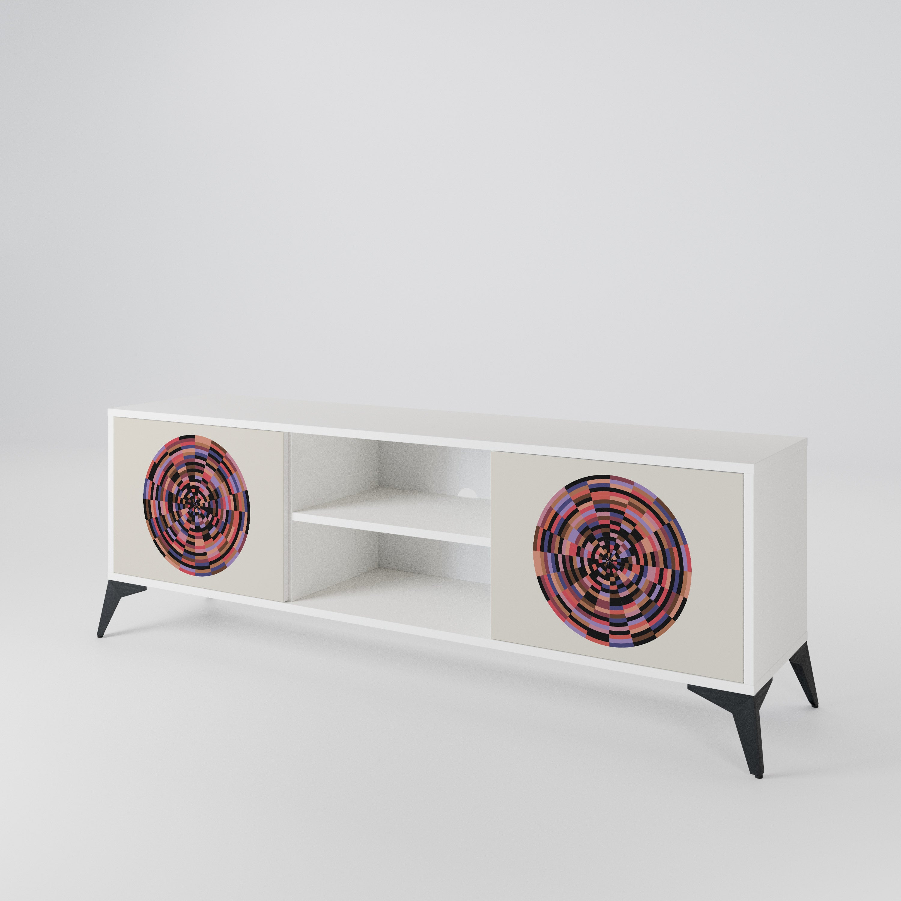 BROWN CIRCLES Dvoudveřový TV stolek