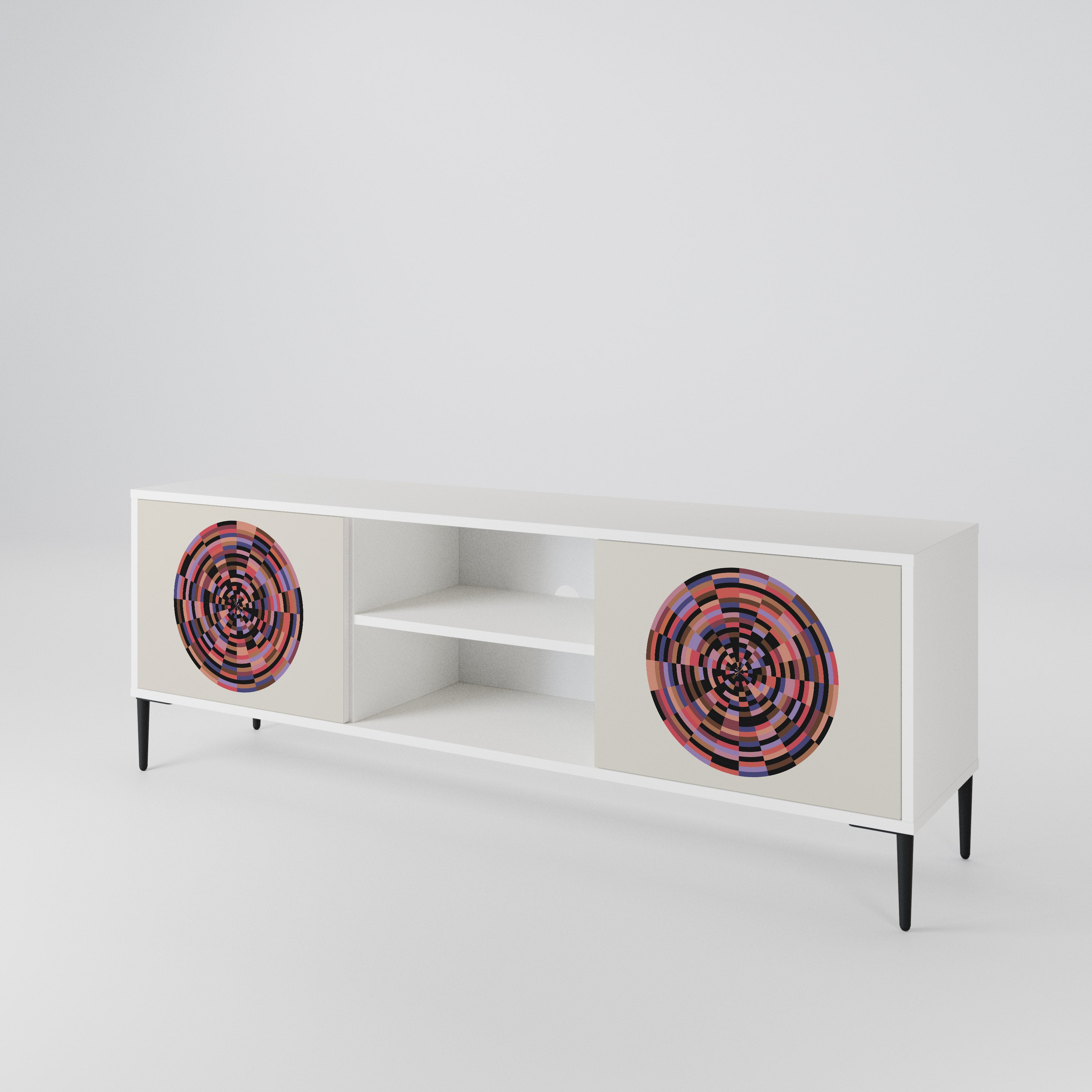 BROWN CIRCLES Dvoudveřový TV stolek