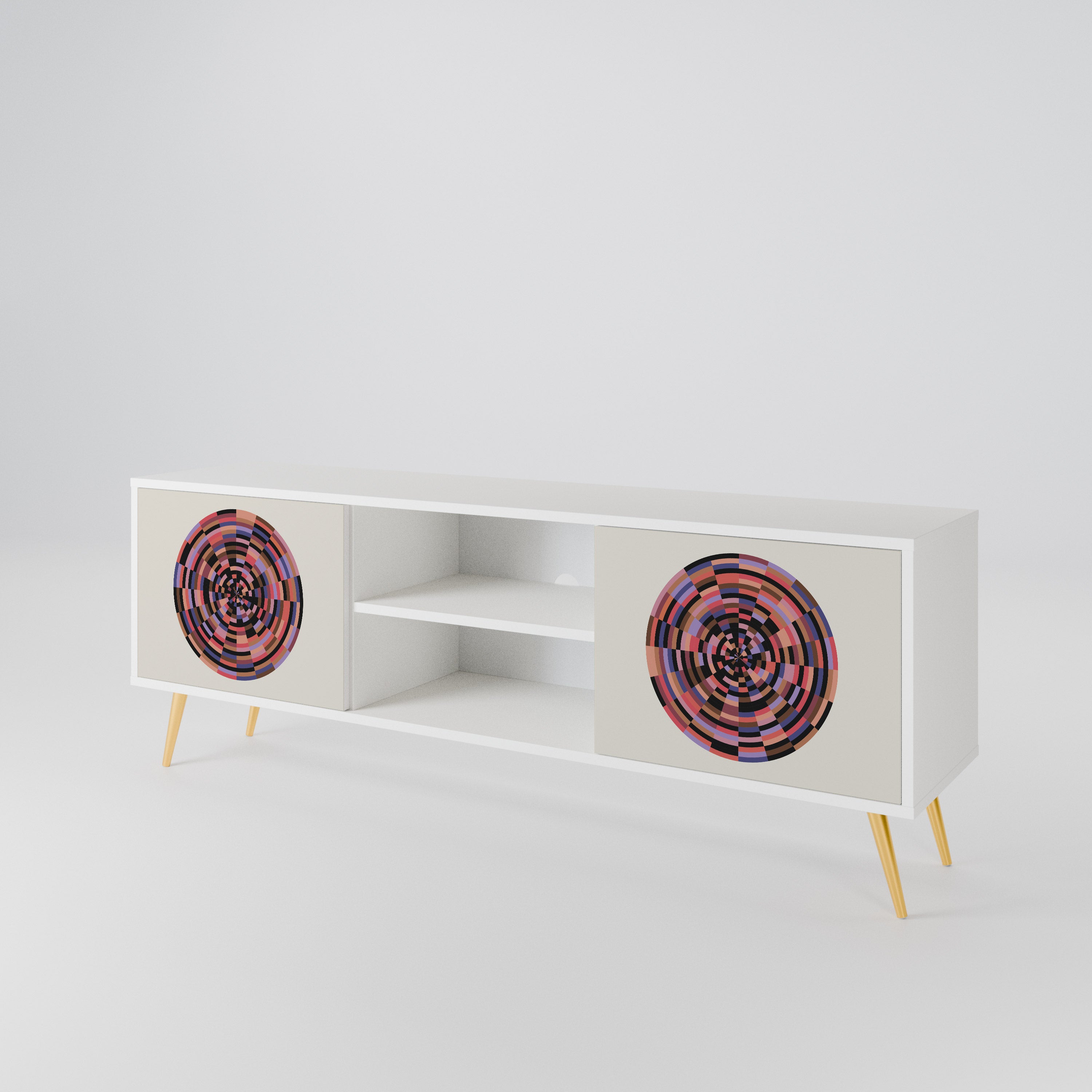 BROWN CIRCLES Dvoudveřový TV stolek