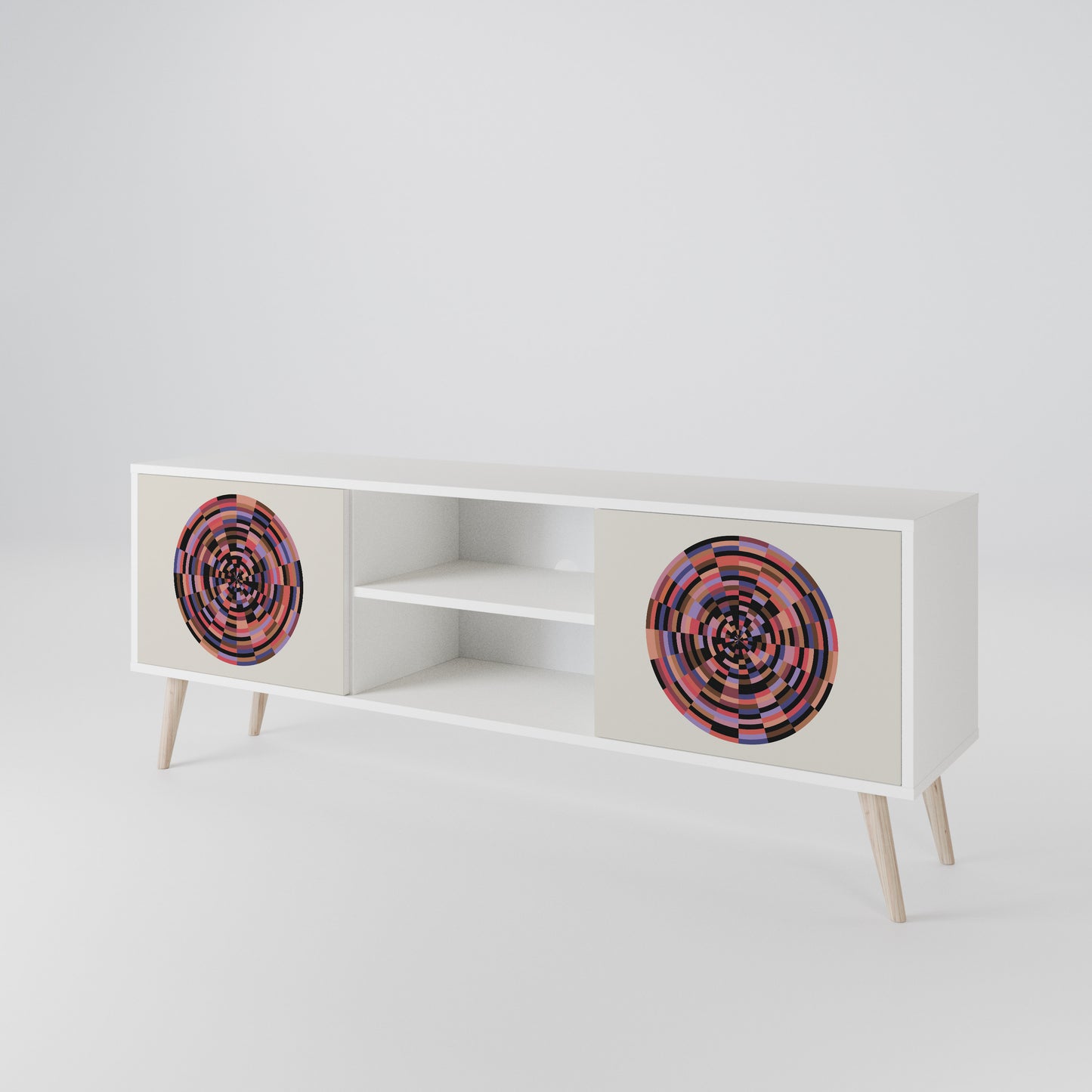 BROWN CIRCLES Dvoudveřový TV stolek