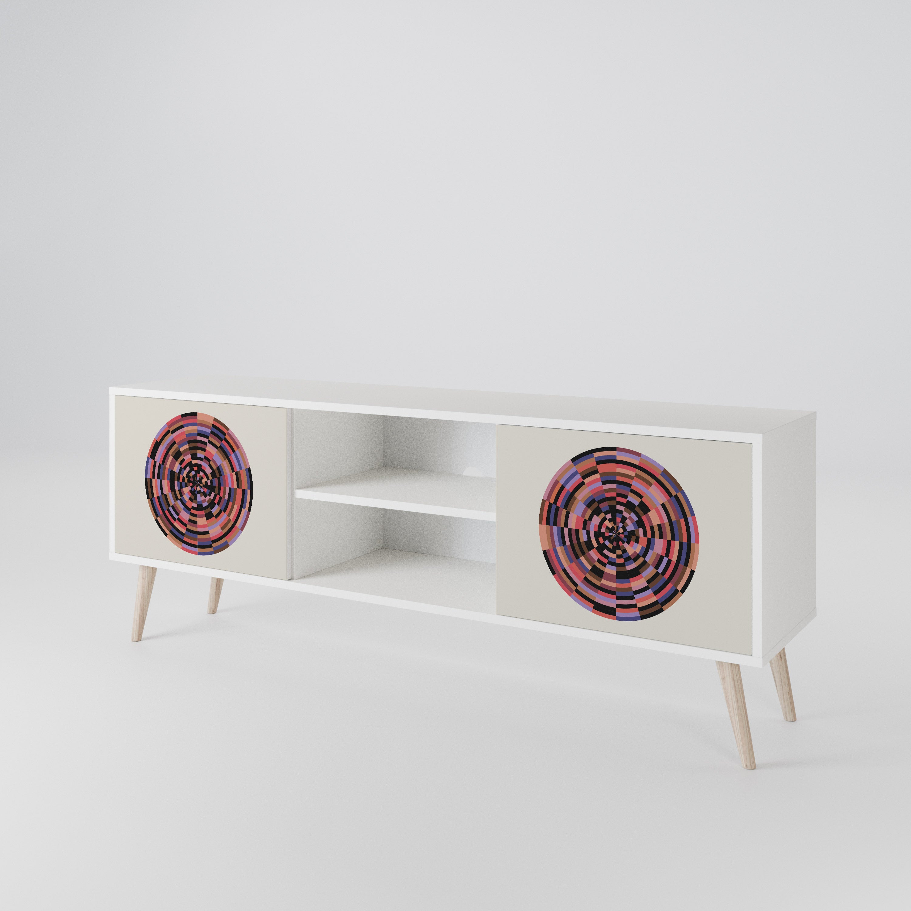 BROWN CIRCLES Dvoudveřový TV stolek