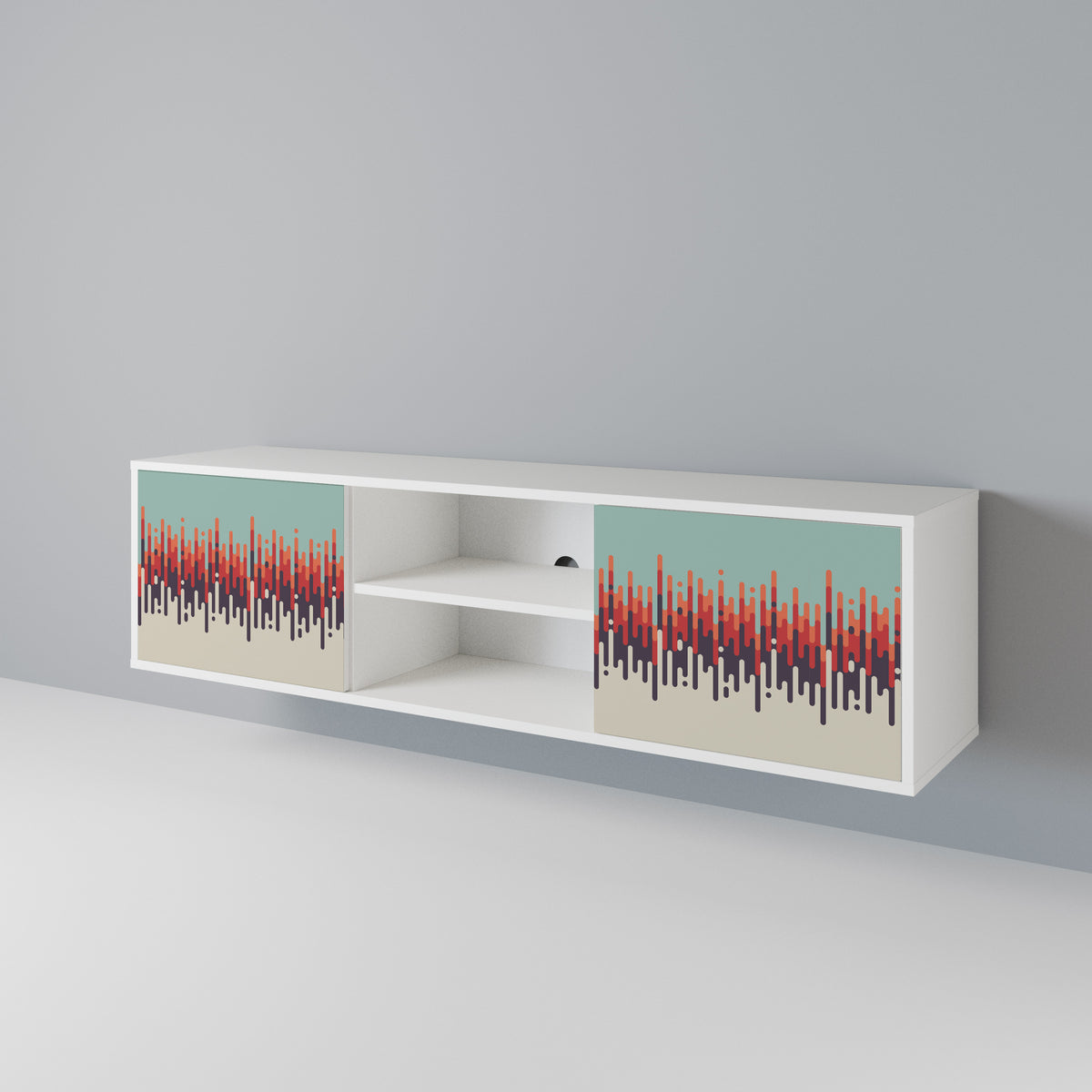 CHROMA CONTOURS Dvoudveřový TV stolek