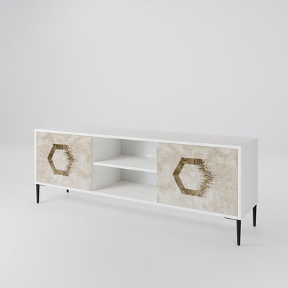 HEXAGONAL SHAPES Dvoudveřový TV stolek