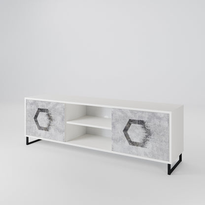HEXAGONAL FIGURES Dvoudveřový TV stolek