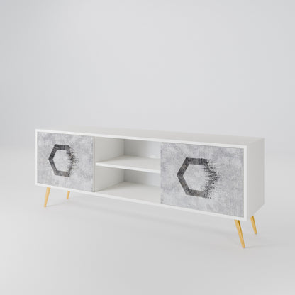 HEXAGONAL FIGURES Dvoudveřový TV stolek