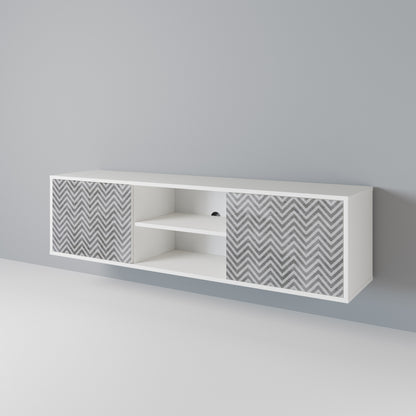 CONCRETE ZIG ZAG Dvoudveřový TV stolek