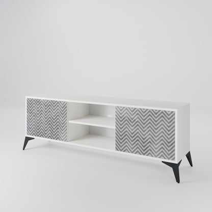 CONCRETE ZIG ZAG Dvoudveřový TV stolek