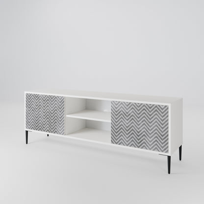 CONCRETE ZIG ZAG Dvoudveřový TV stolek