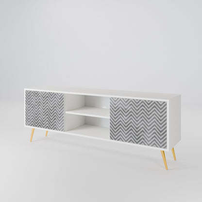 CONCRETE ZIG ZAG Dvoudveřový TV stolek