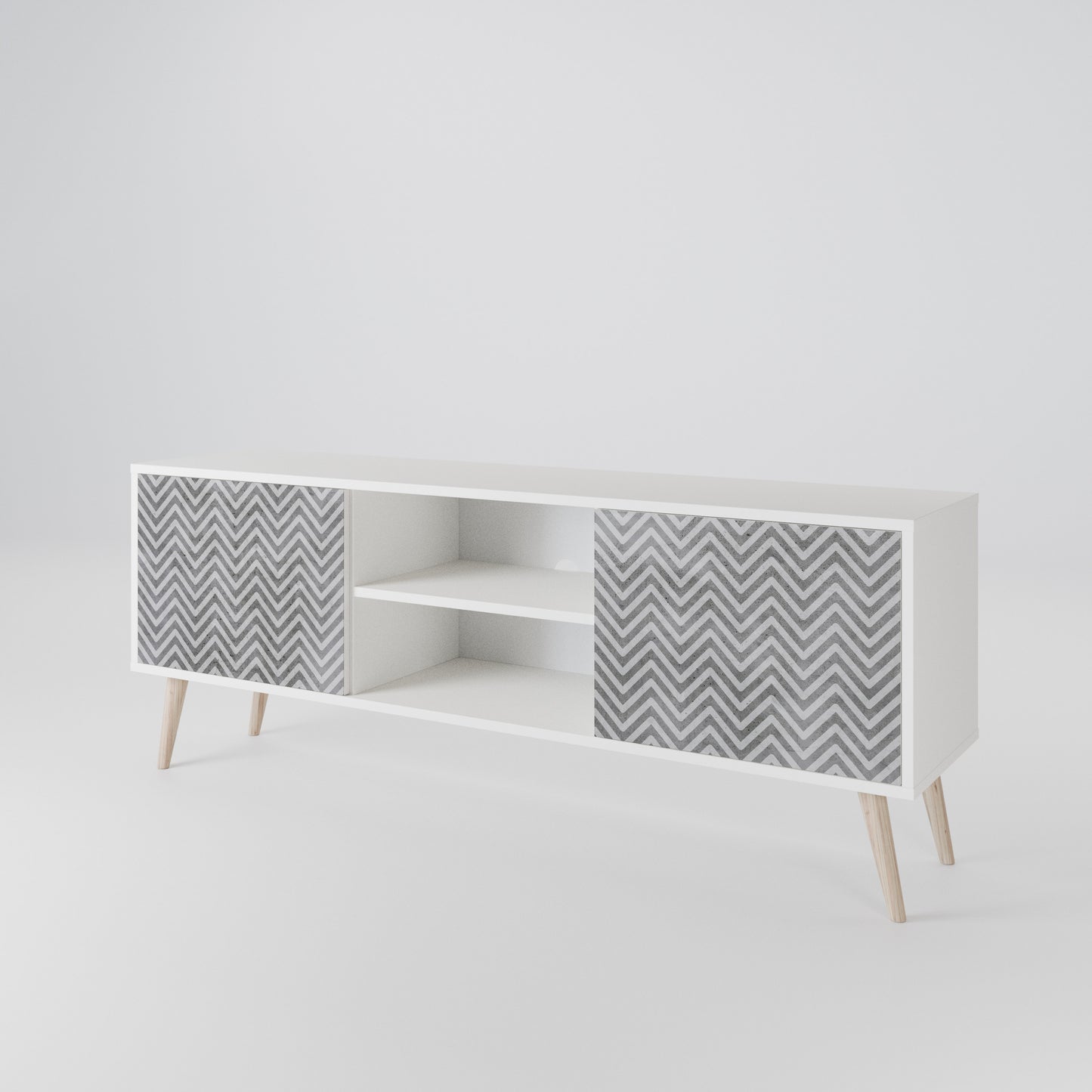 CONCRETE ZIG ZAG Dvoudveřový TV stolek