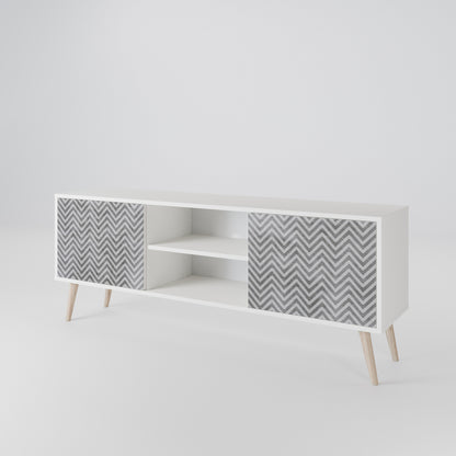 CONCRETE ZIG ZAG Dvoudveřový TV stolek