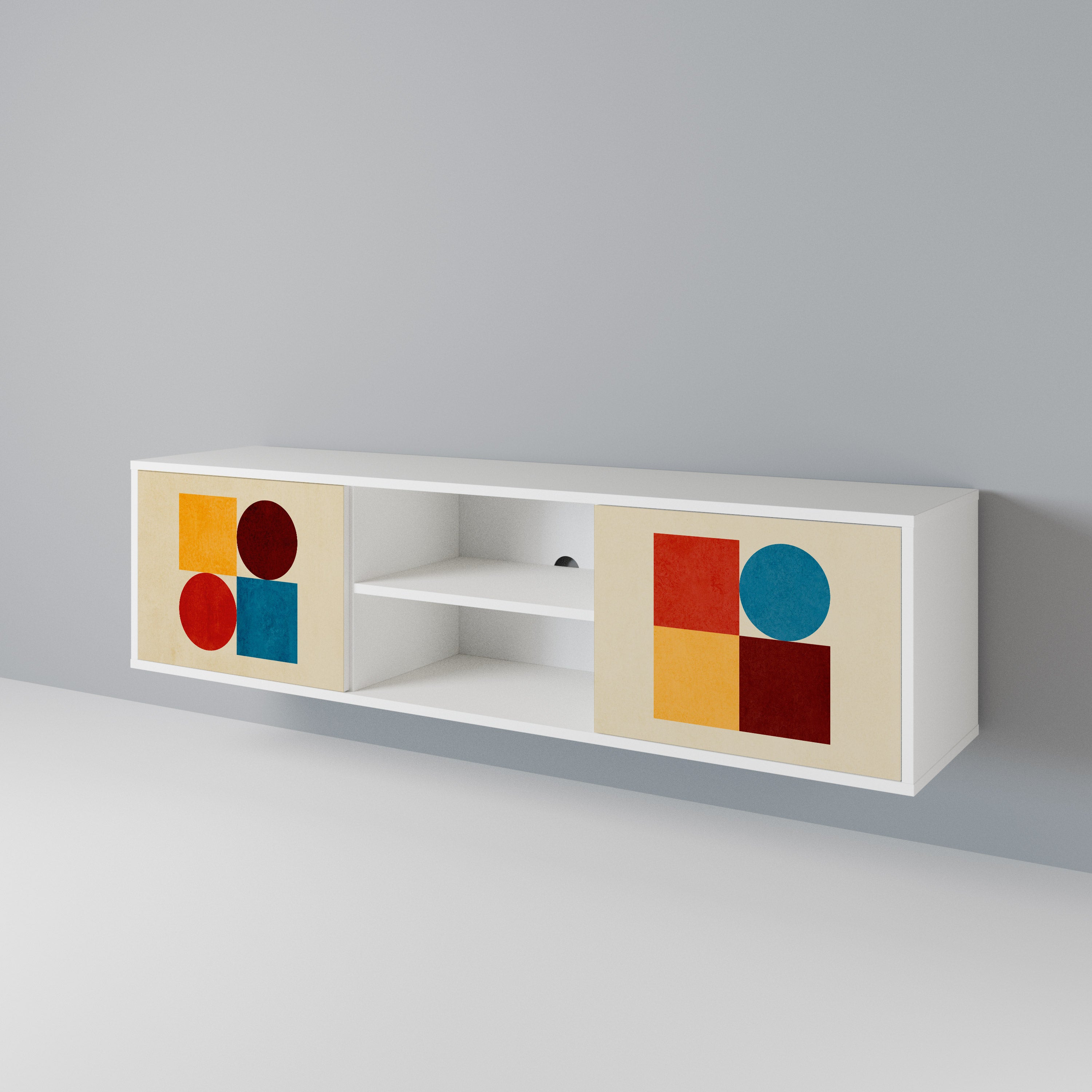 GEOMETRIC PUZZLE Dvoudveřový TV stolek