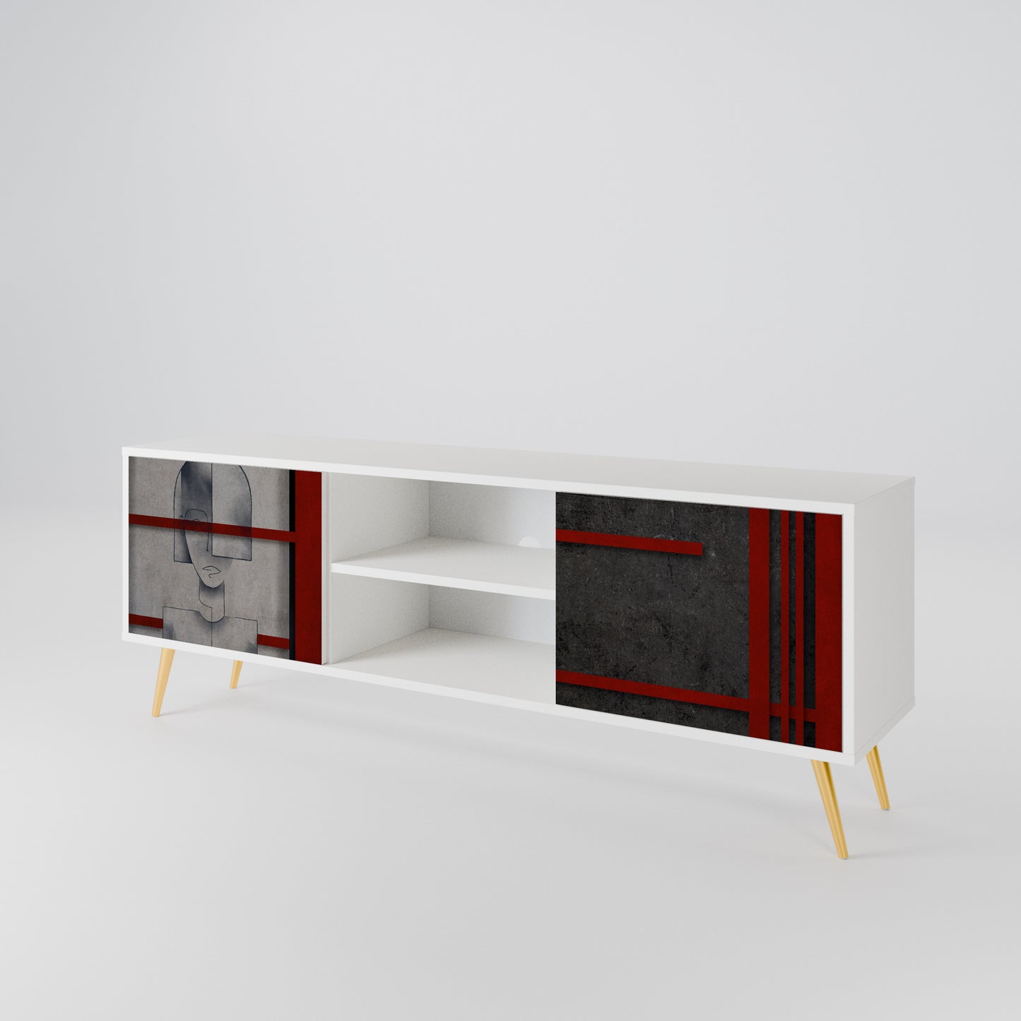 GRAY FIGURES Dvoudveřový TV stolek