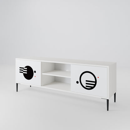 BLACK AND WHITE COMBINATION Dvoudveřový TV stolek