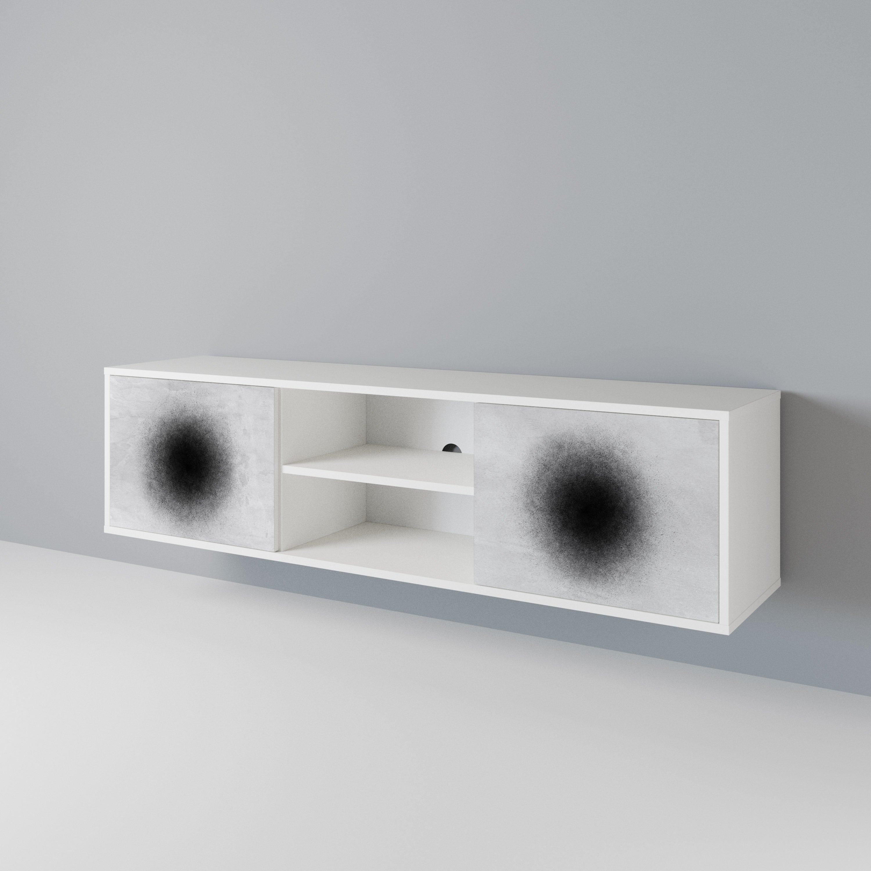 BLACK HOLE Dvoudveřový TV stolek