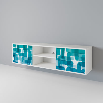 TURQUOISE RECTANGLES Dvoudveřový TV stolek