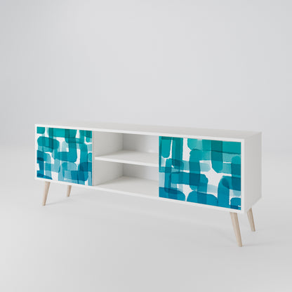 TURQUOISE RECTANGLES Dvoudveřový TV stolek