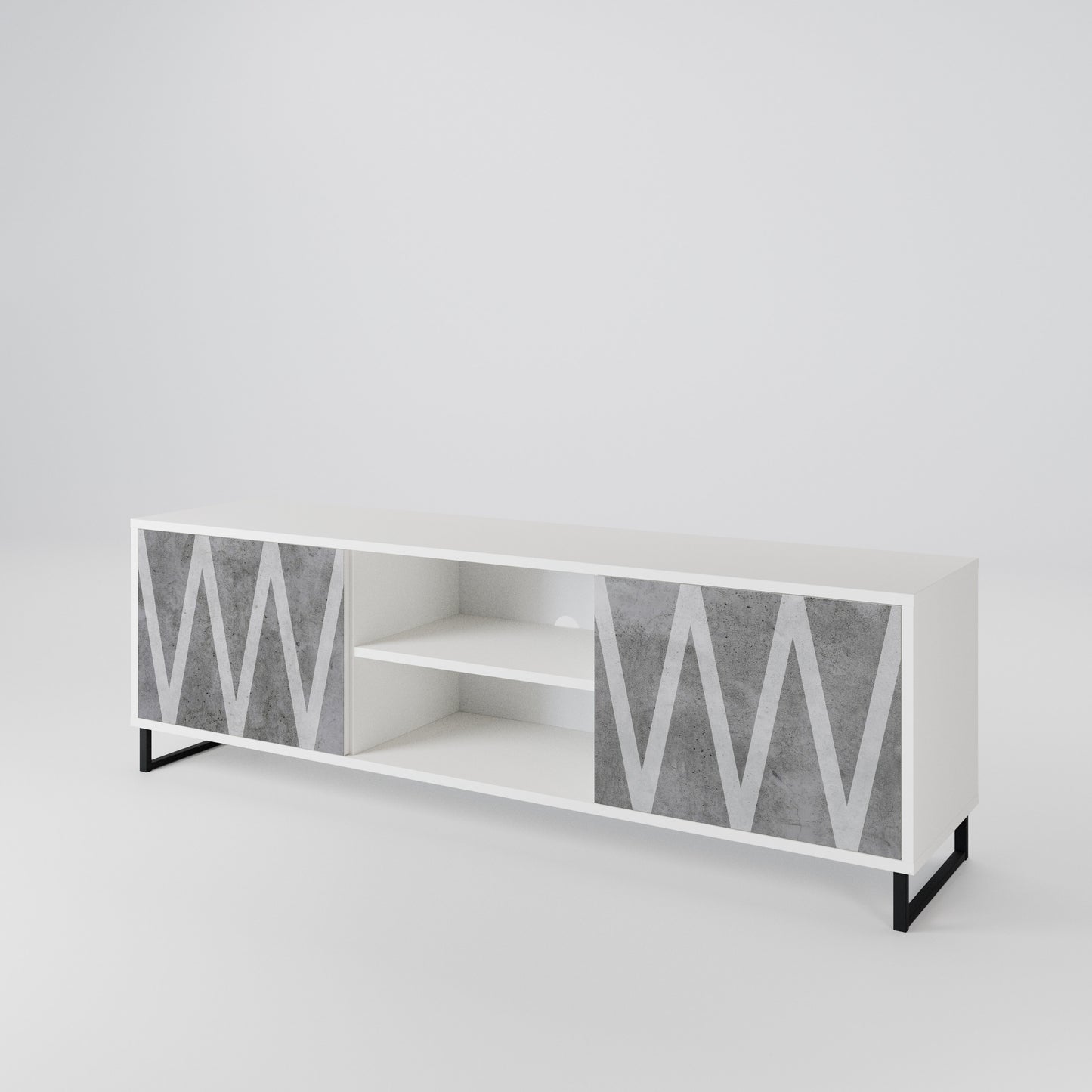 SOLID ZIG ZAG Dvoudveřový TV stolek