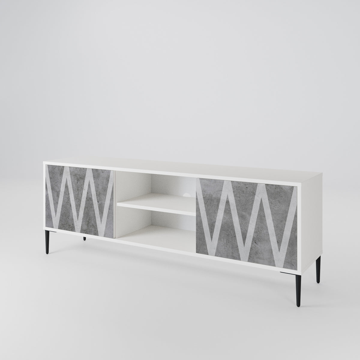 SOLID ZIG ZAG Dvoudveřový TV stolek