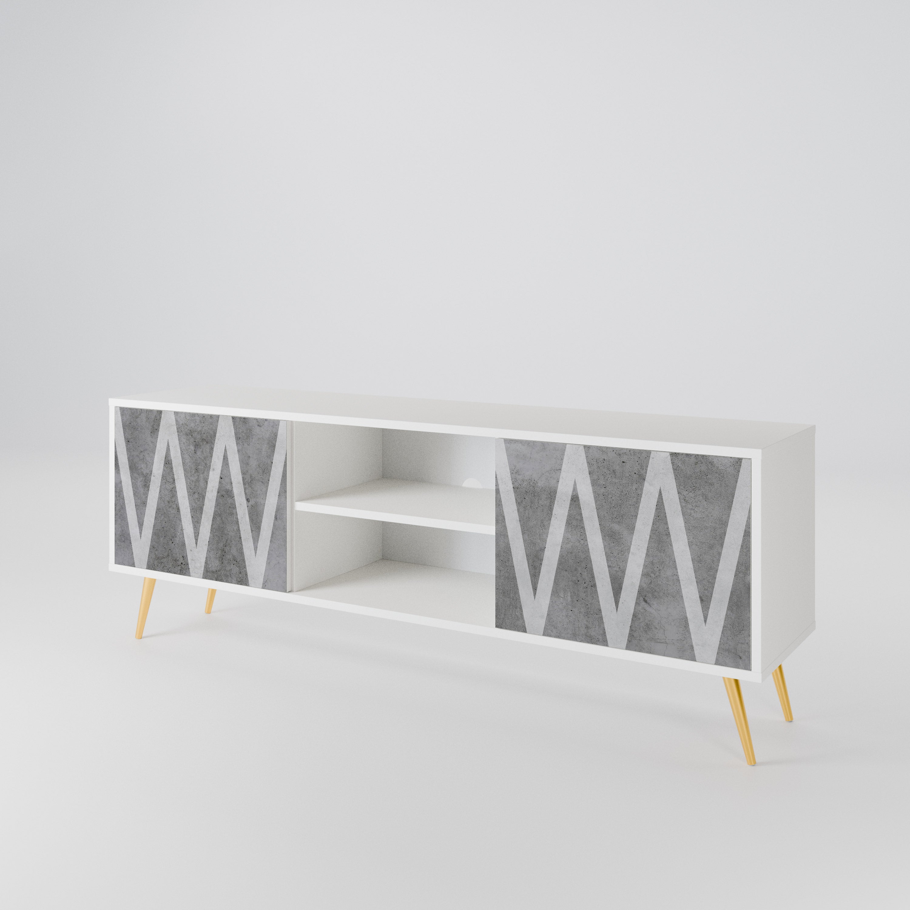 SOLID ZIG ZAG Dvoudveřový TV stolek