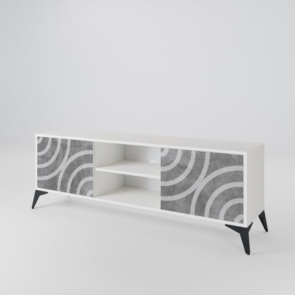 CIRCLE CONCRETE Dvoudveřový TV stolek