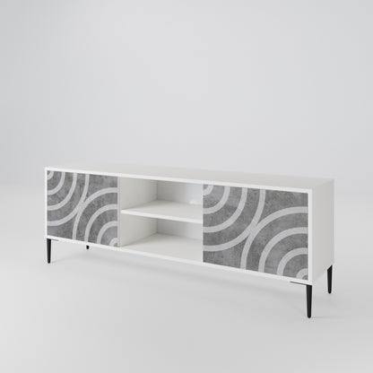 CIRCLE CONCRETE Dvoudveřový TV stolek