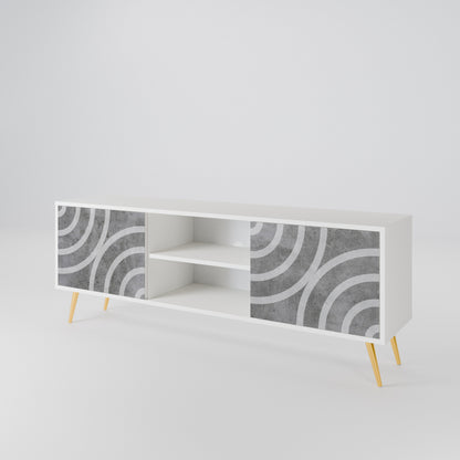CIRCLE CONCRETE Dvoudveřový TV stolek