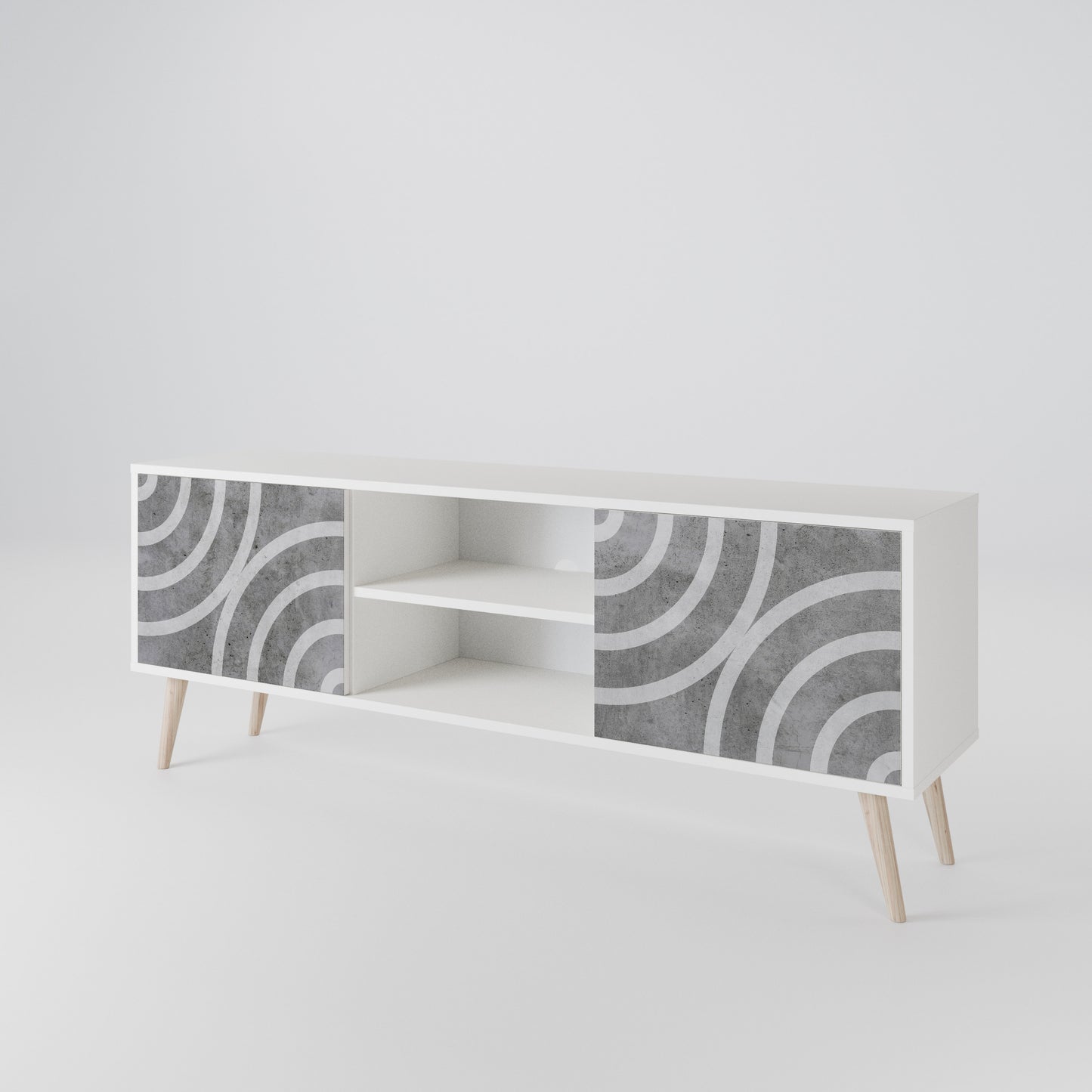 CIRCLE CONCRETE Dvoudveřový TV stolek