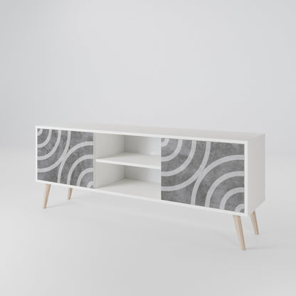 CIRCLE CONCRETE Dvoudveřový TV stolek