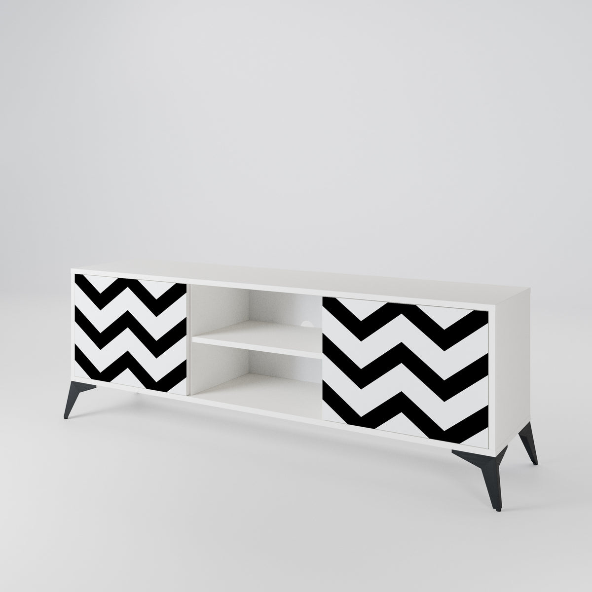 CLASSIC ZIG ZAG Dvoudveřový TV stolek