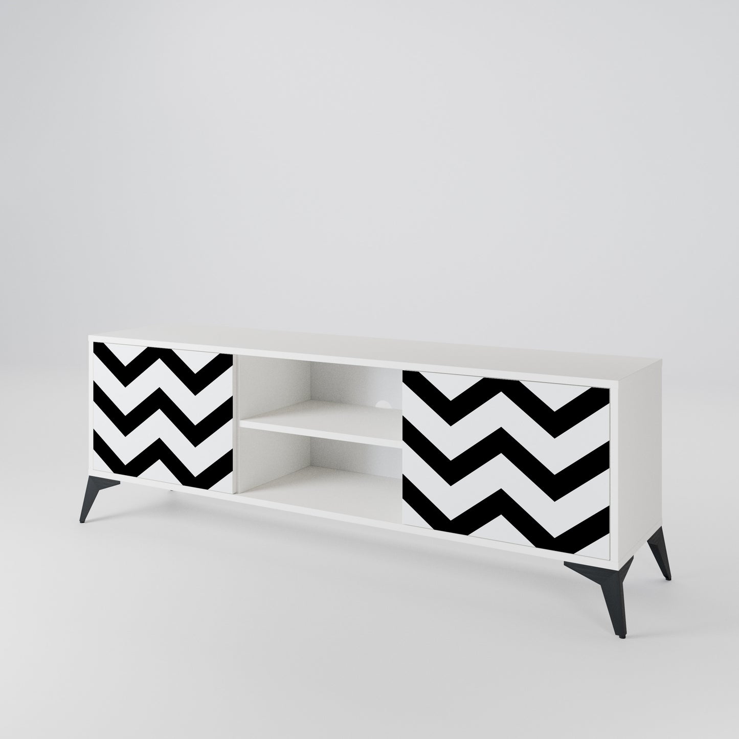CLASSIC ZIG ZAG Dvoudveřový TV stolek
