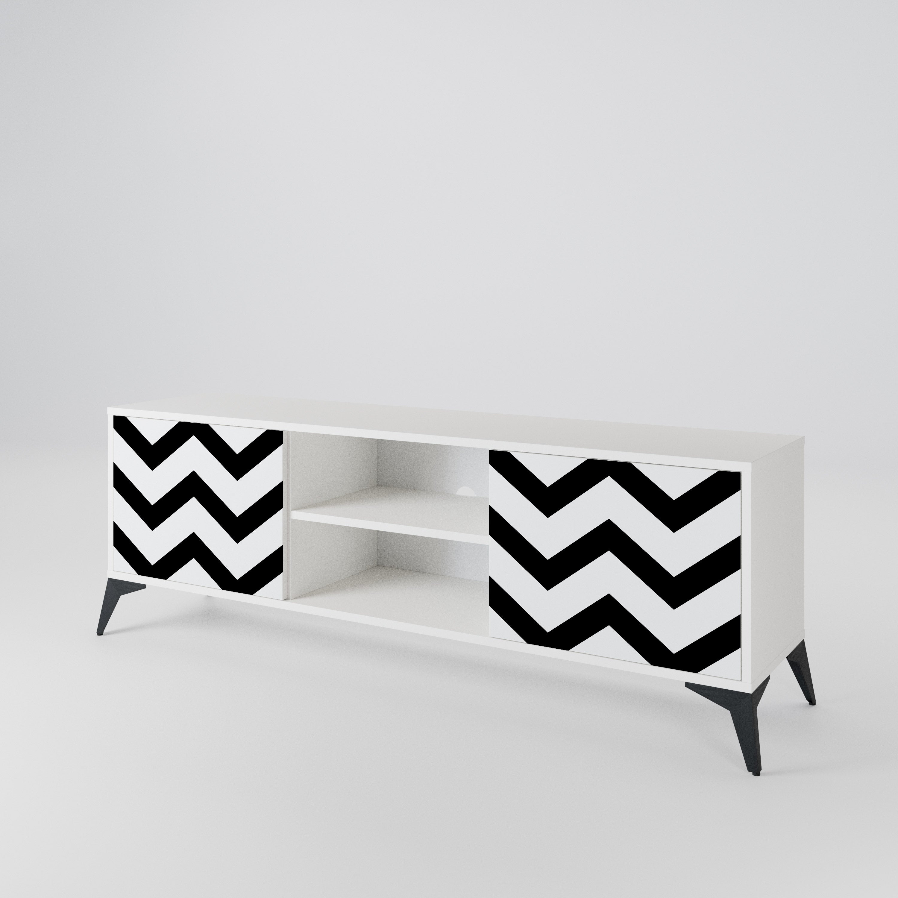 CLASSIC ZIG ZAG Dvoudveřový TV stolek