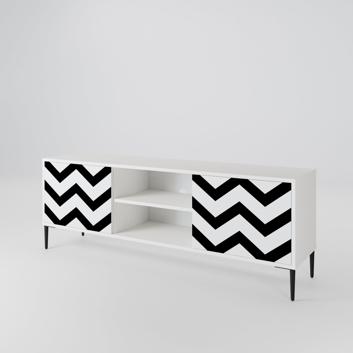 CLASSIC ZIG ZAG Dvoudveřový TV stolek