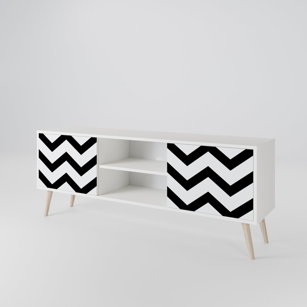 CLASSIC ZIG ZAG Dvoudveřový TV stolek