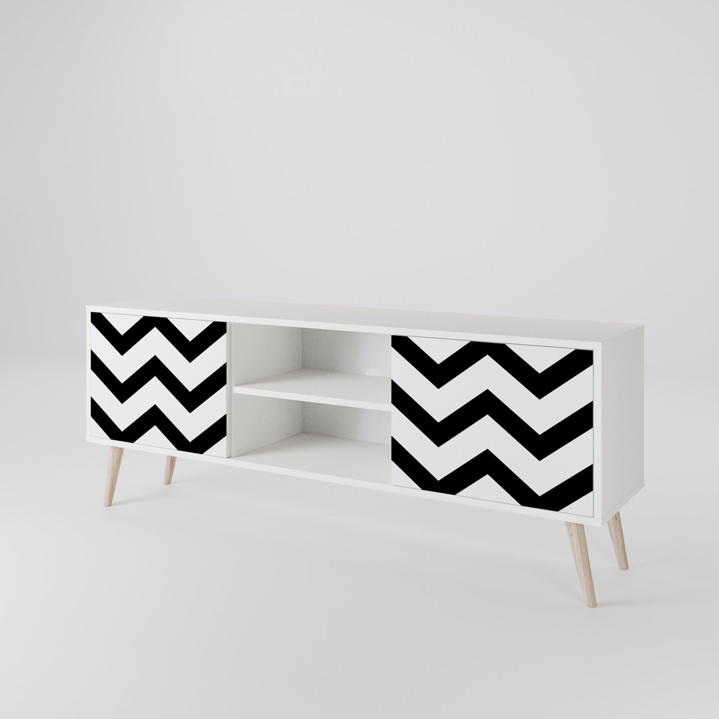 CLASSIC ZIG ZAG Dvoudveřový TV stolek