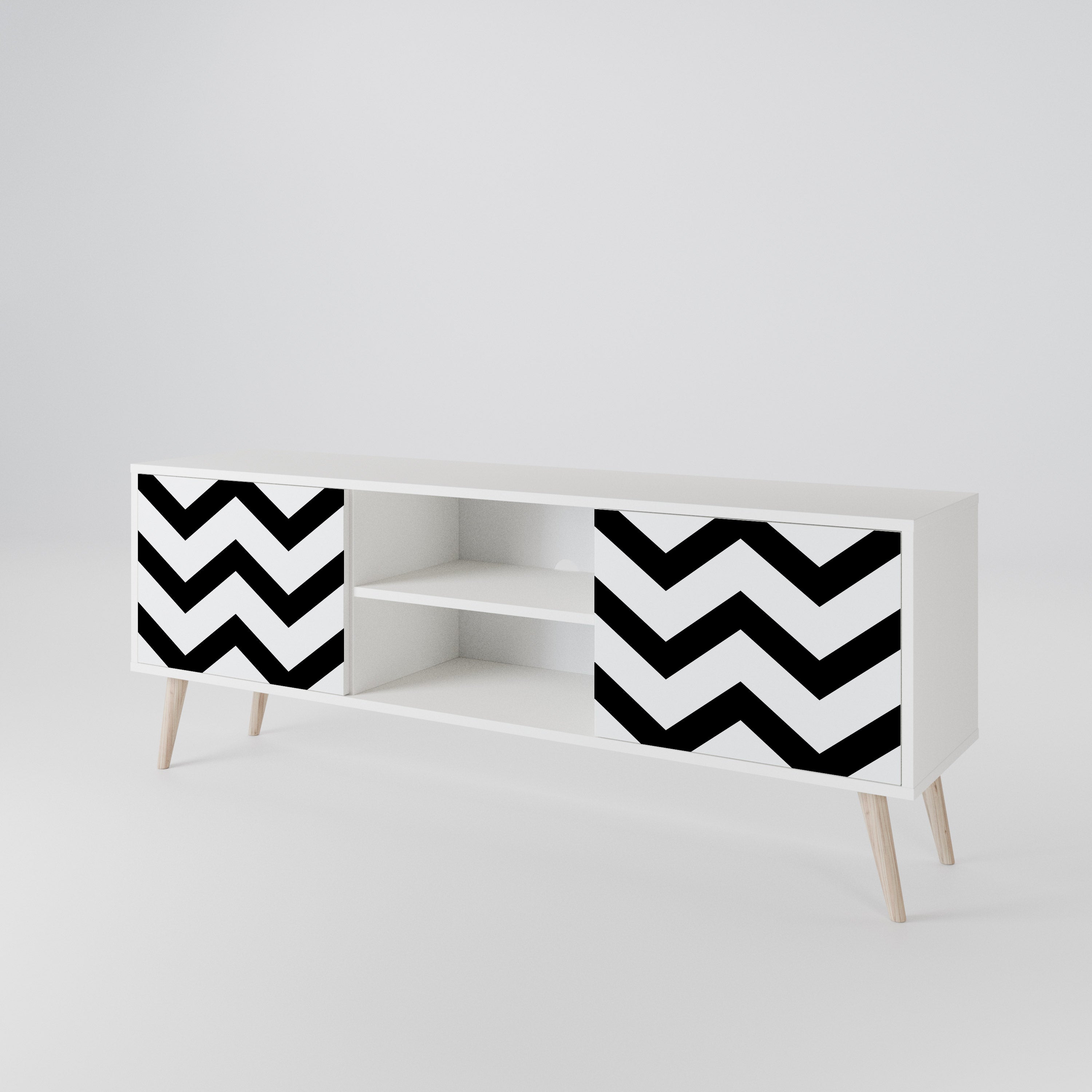 CLASSIC ZIG ZAG Dvoudveřový TV stolek