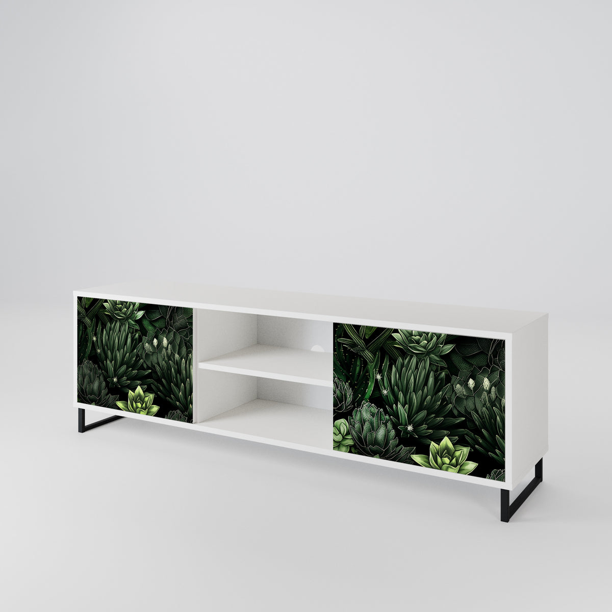 SUCCULENT JUNGLE Dvoudveřový TV stolek