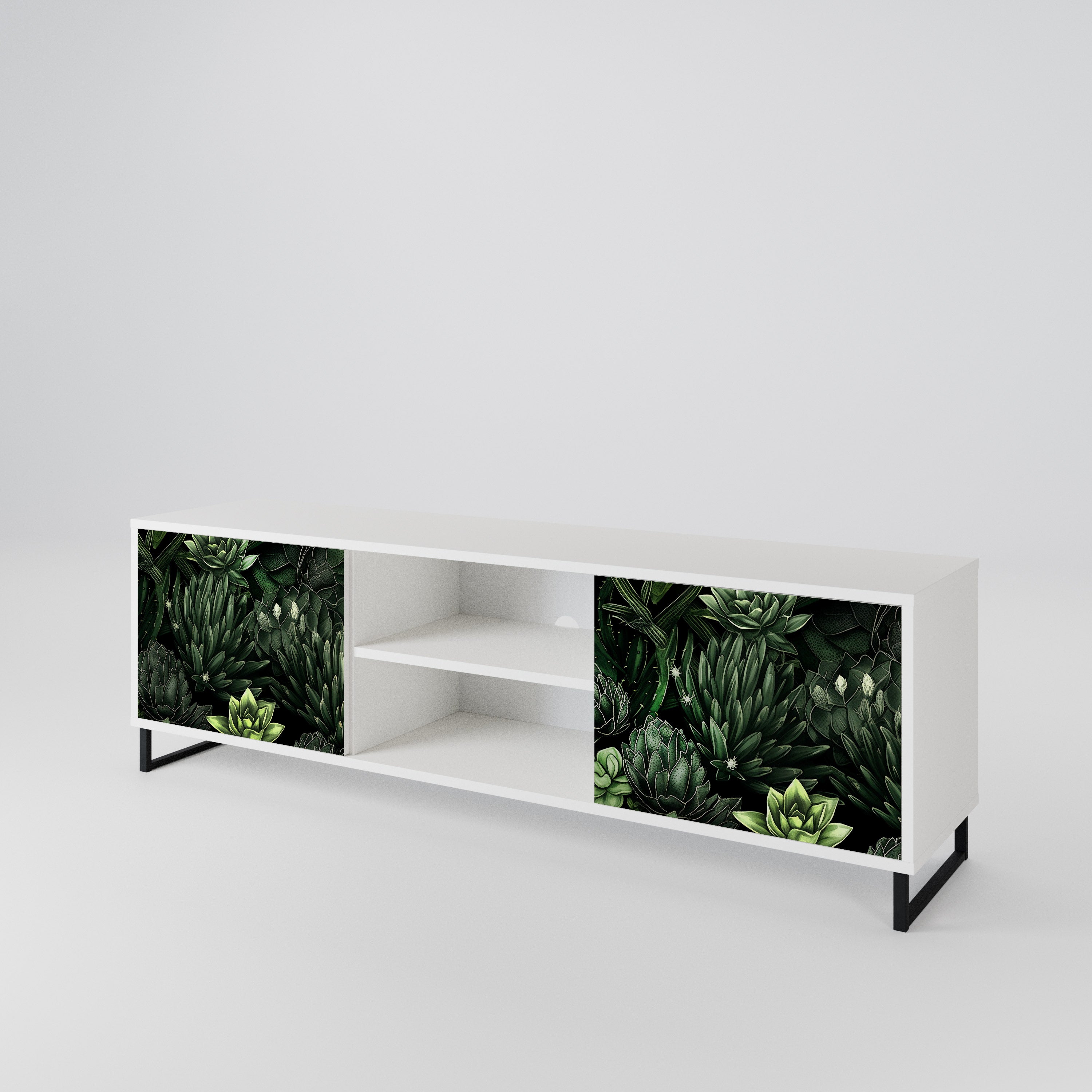 SUCCULENT JUNGLE Dvoudveřový TV stolek