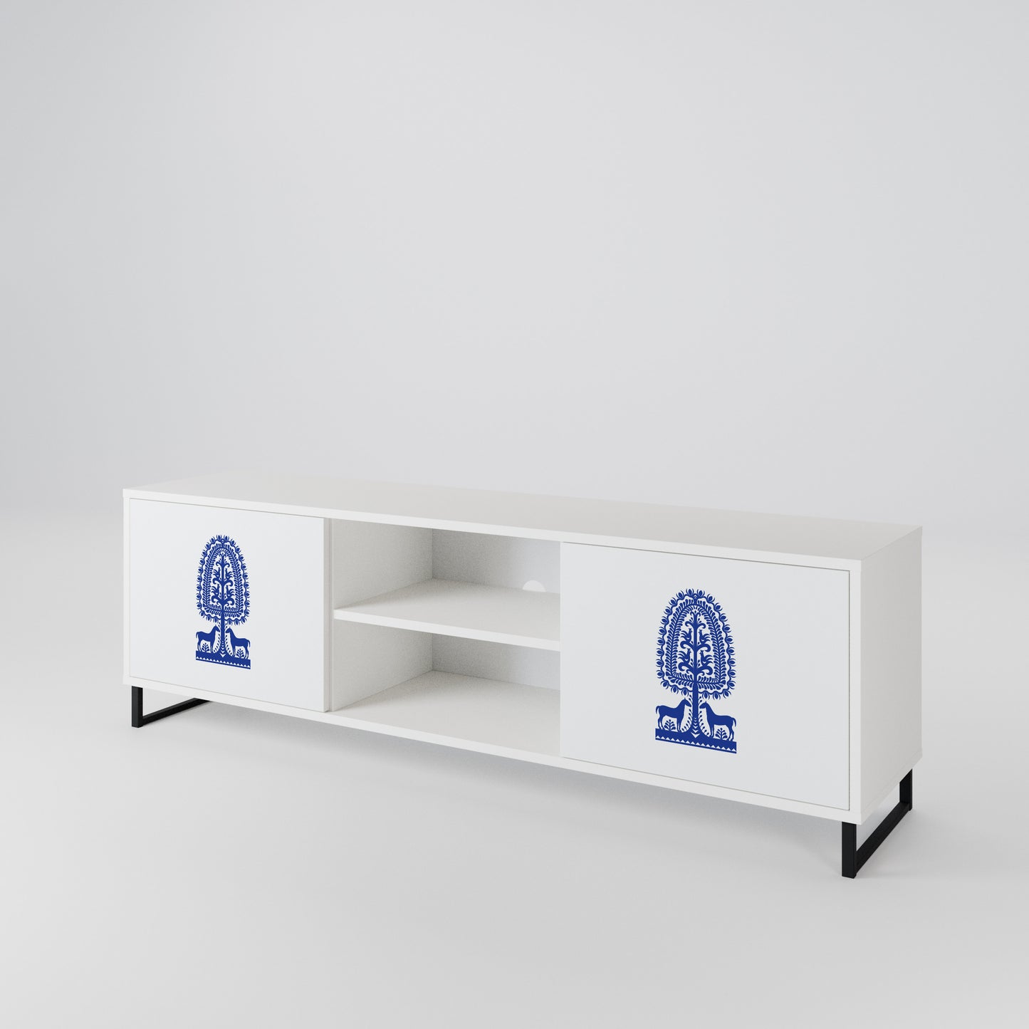 POLISH FOLK ART Dvoudveřový TV stolek