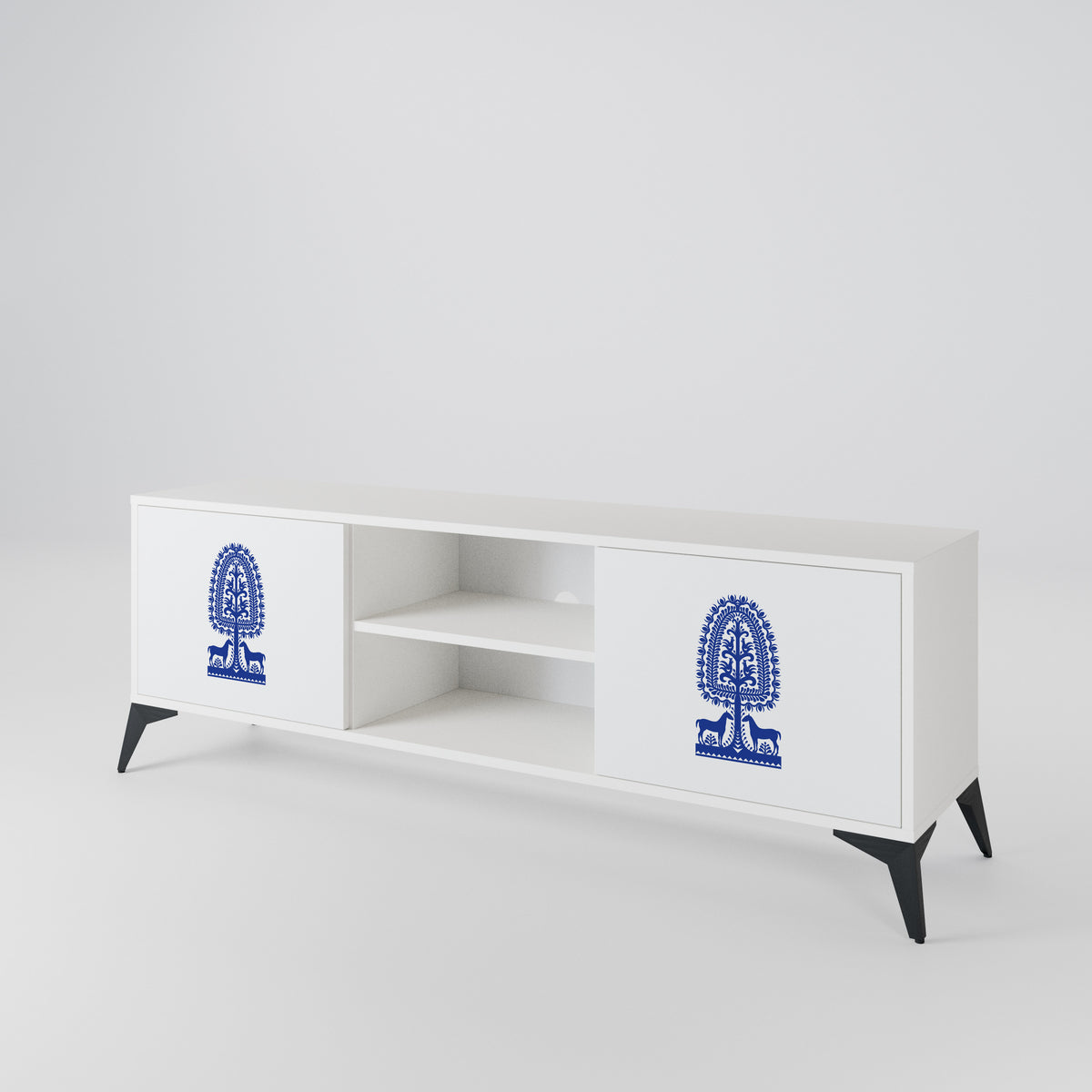 POLISH FOLK ART Dvoudveřový TV stolek