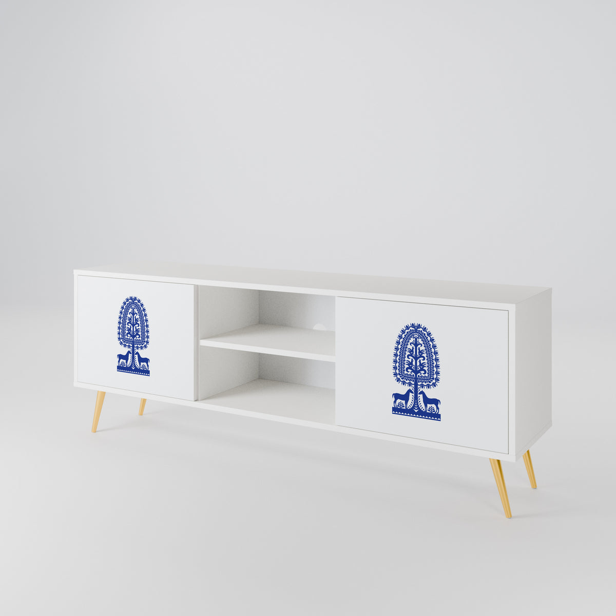 POLISH FOLK ART Dvoudveřový TV stolek
