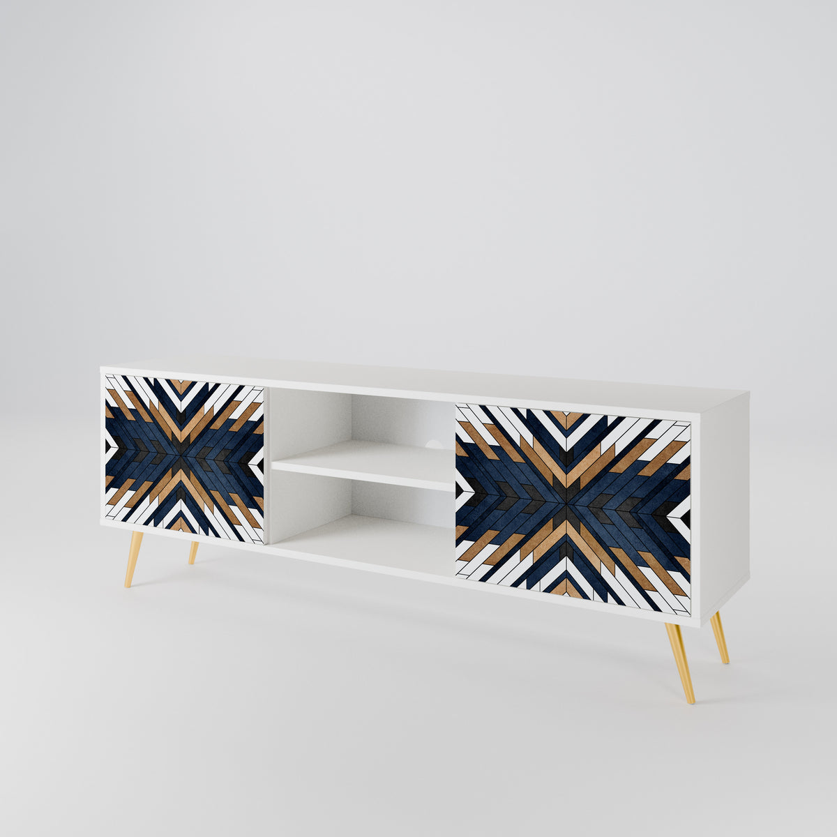 ARTFUL GEOMETRY Dvoudveřový TV stolek