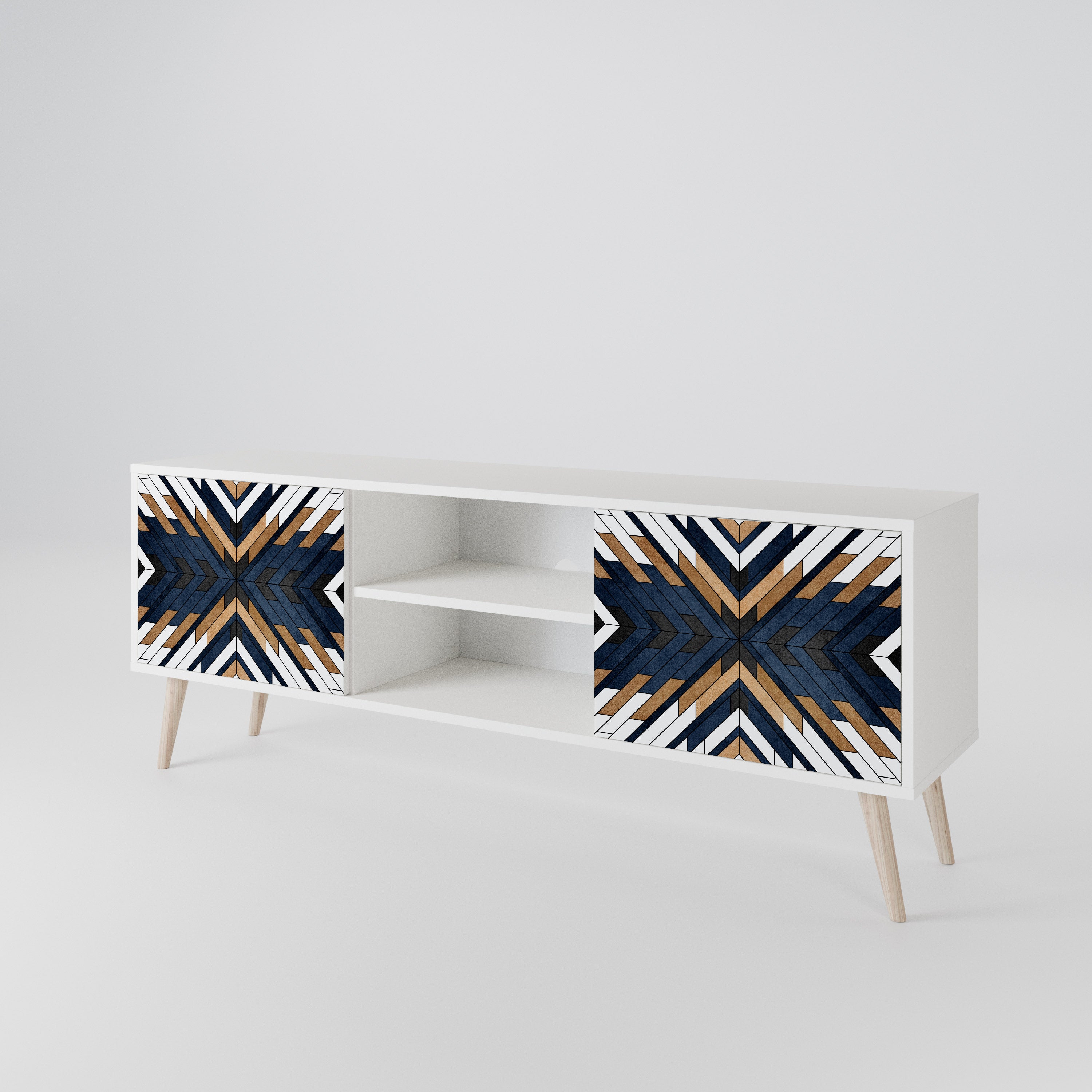 ARTFUL GEOMETRY Dvoudveřový TV stolek
