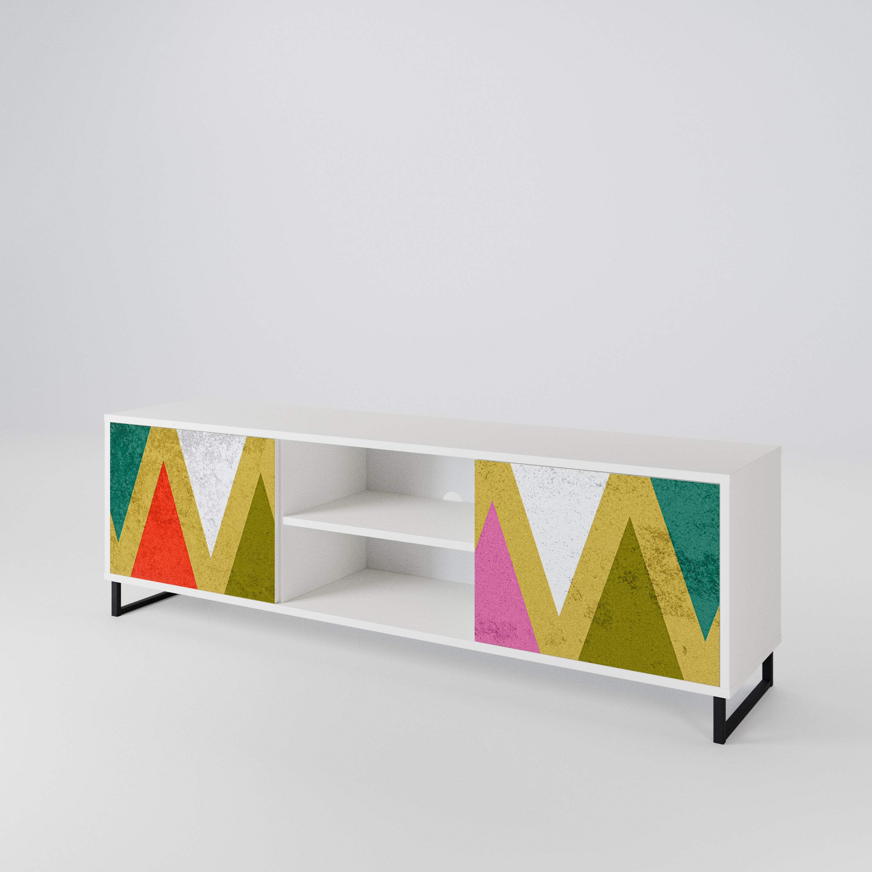 COLORFUL TRIANGLES Dvoudveřový TV stolek