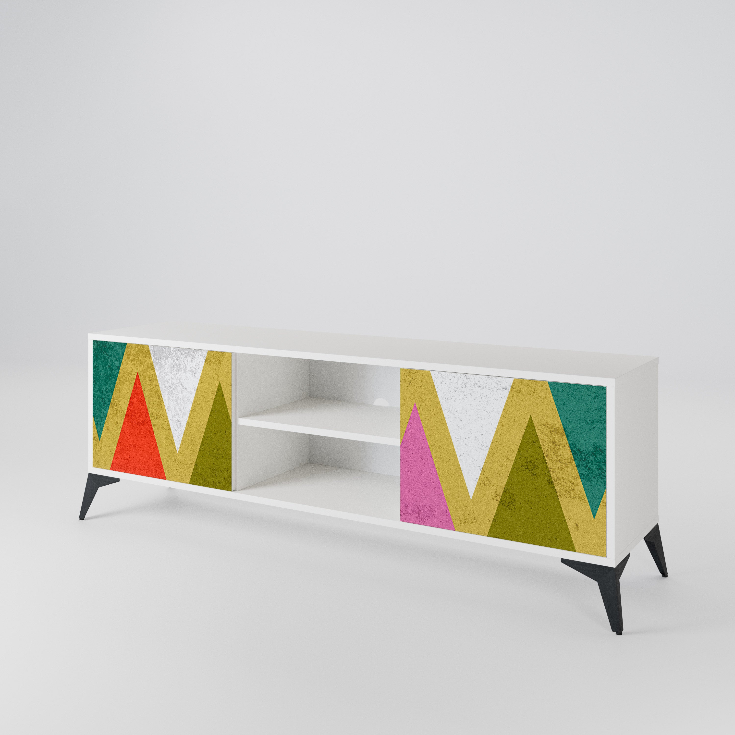 COLORFUL TRIANGLES Dvoudveřový TV stolek