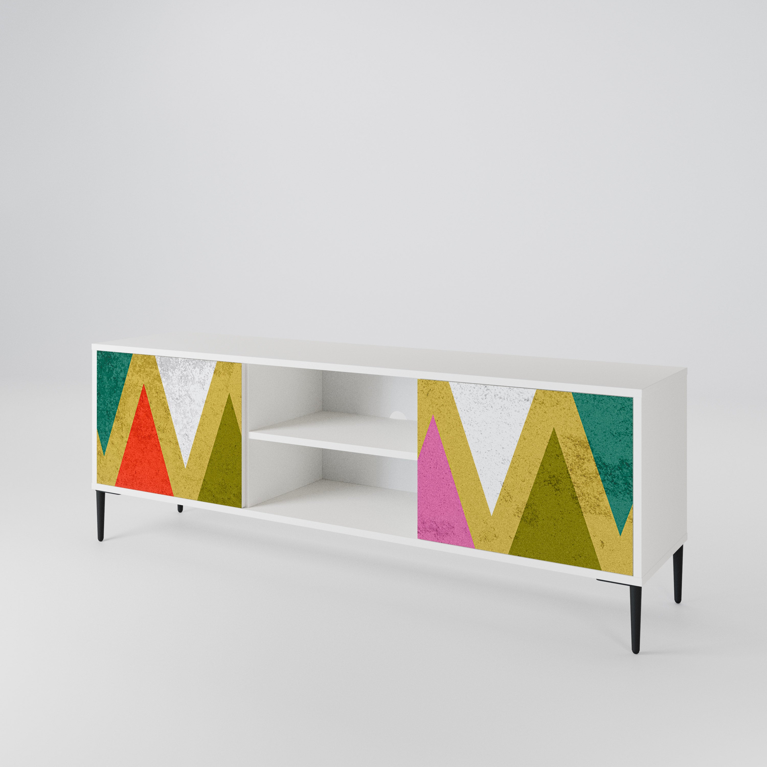 COLORFUL TRIANGLES Dvoudveřový TV stolek
