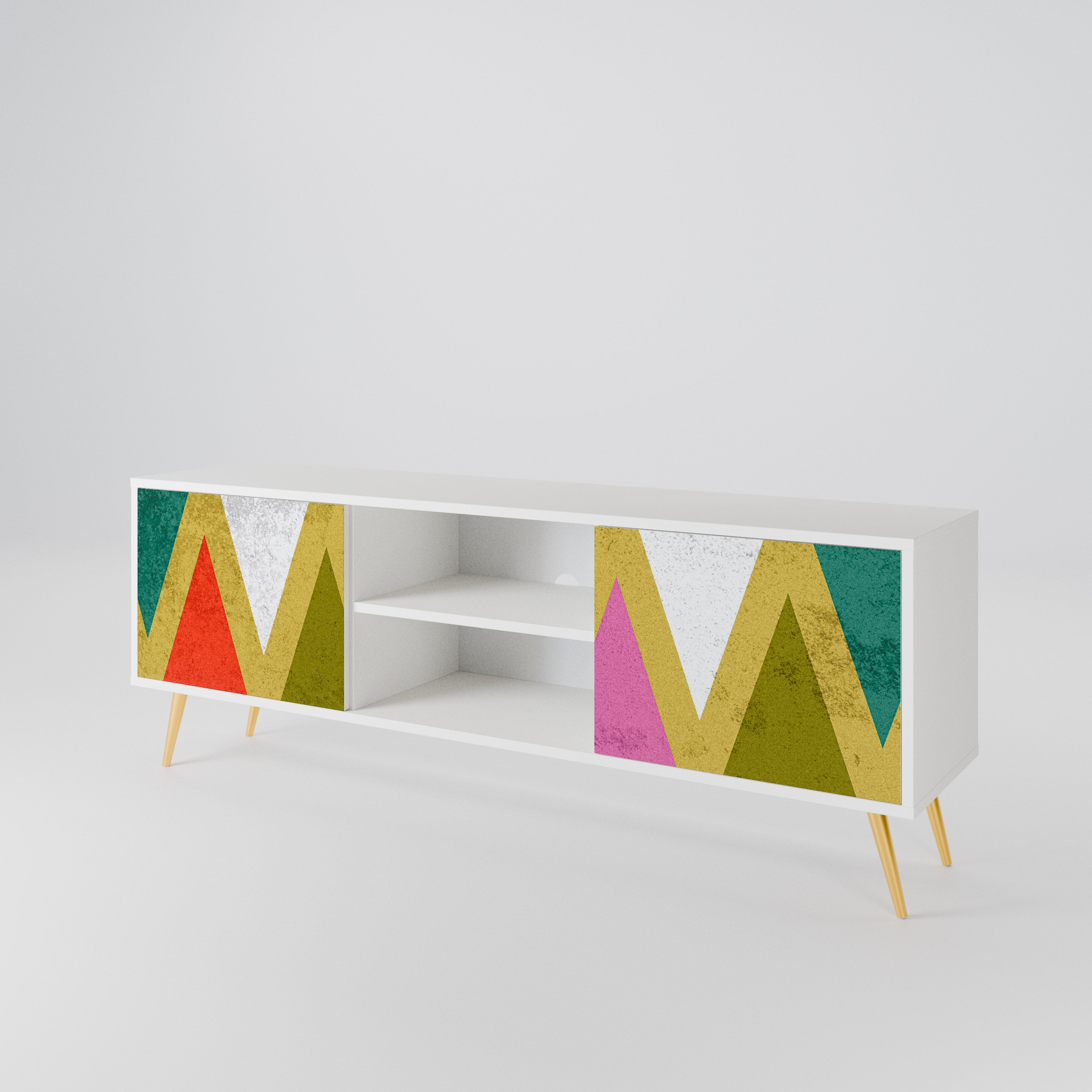 COLORFUL TRIANGLES Dvoudveřový TV stolek